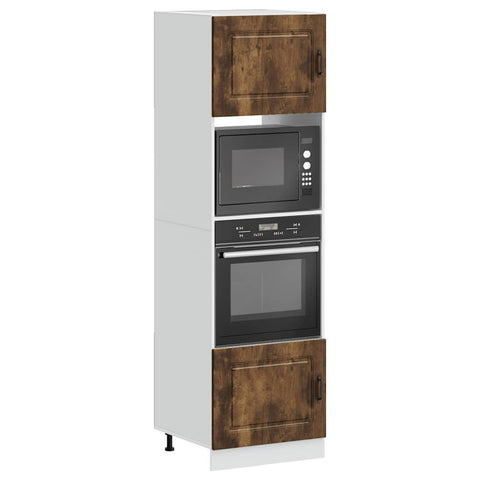 vidaXL Oven Cabinets 2 pcs Lucca Smoked Oak Engineered Wood