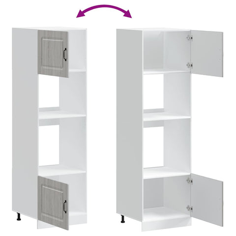 vidaXL Oven Cabinets 2 pcs Kalmar Grey Sonoma Engineered Wood