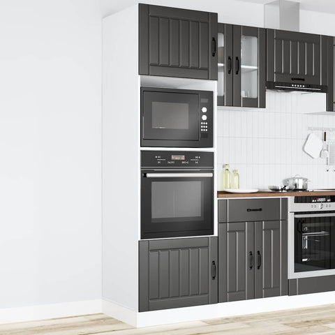 vidaXL Oven Cabinets 2 pcs Lucca Black Engineered Wood