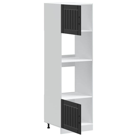 vidaXL Oven Cabinets 2 pcs Lucca Black Engineered Wood