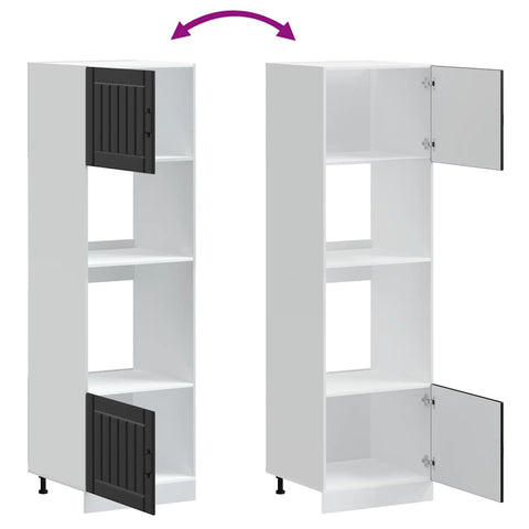 vidaXL Oven Cabinets 2 pcs Lucca Black Engineered Wood