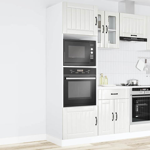 vidaXL Oven Cabinets 2 pcs Lucca Gloss White Engineered Wood