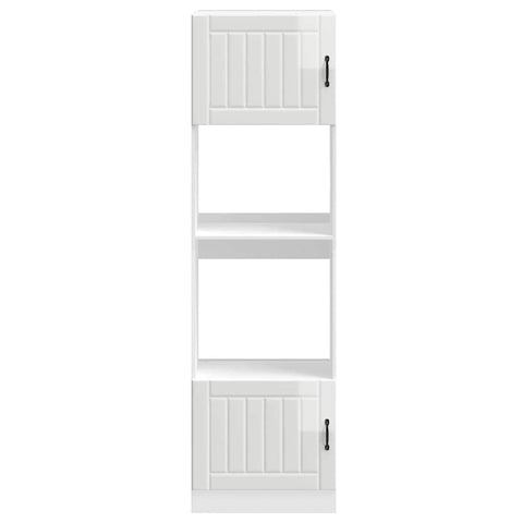 vidaXL Oven Cabinets 2 pcs Lucca Gloss White Engineered Wood