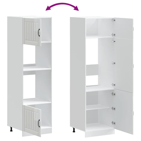 vidaXL Oven Cabinets 2 pcs Lucca Gloss White Engineered Wood