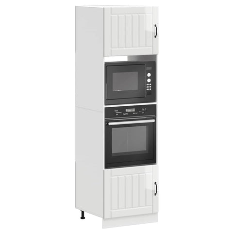 vidaXL Oven Cabinets 2 pcs Lucca Gloss White Engineered Wood
