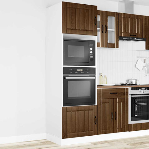 vidaXL Oven Cabinets 2 pcs Lucca Brown Oak Engineered Wood