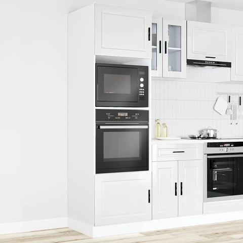 vidaXL Oven Cabinets 2 pcs Porto Gloss White Engineered Wood