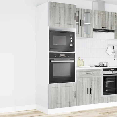 vidaXL Oven Cabinets 2 pcs Porto Grey Sonoma Engineered Wood
