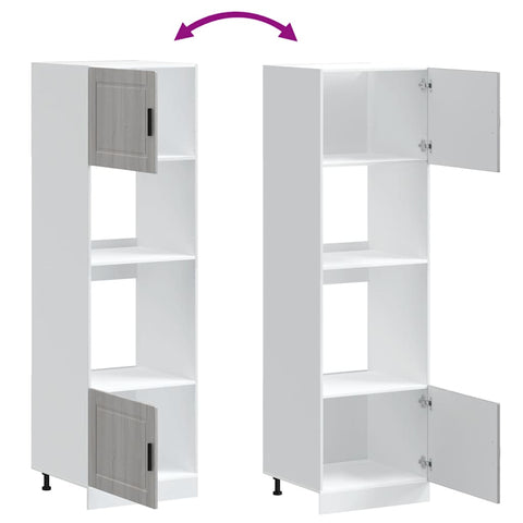 vidaXL Oven Cabinets 2 pcs Porto Grey Sonoma Engineered Wood