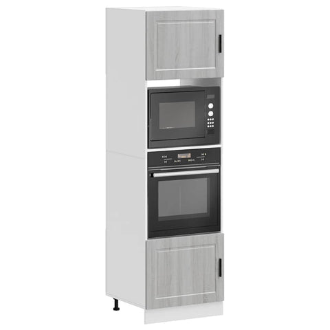 vidaXL Oven Cabinets 2 pcs Porto Grey Sonoma Engineered Wood