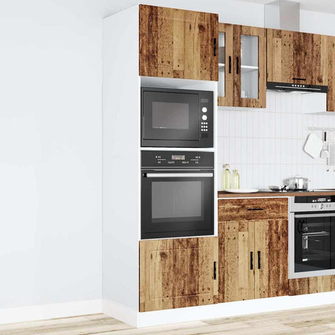 vidaXL Oven Cabinets 2 pcs Porto Old Wood Engineered Wood