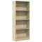 vidaXL Bookcase Sonoma Oak 60x24x143 cm Engineered Wood