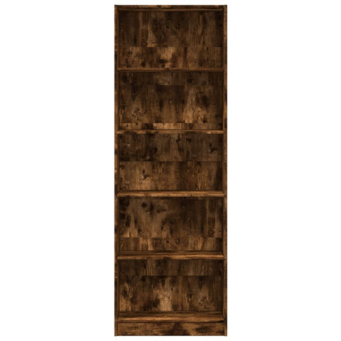 vidaXL Bookcase Smoked Oak 60x24x176 cm Engineered Wood