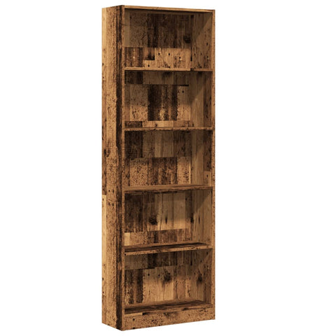 vidaXL Bookcase Old Wood 60x24x176 cm Engineered Wood