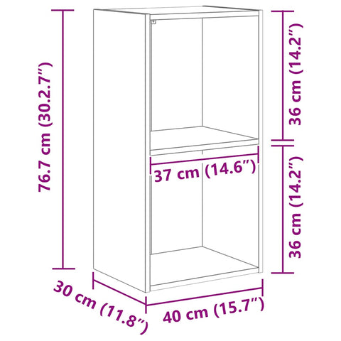 vidaXL Bookcase Old Wood 40x30x77 cm Engineered Wood