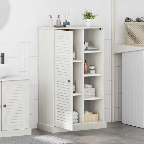vidaXL Bathroom Cabinet VIGO White 67.5 x 34 x 110 cm Solid pine wood