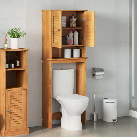 vidaXL Toilet Cabinet with Shelf VIGO Honey brown 60 x 27 x 161 cm