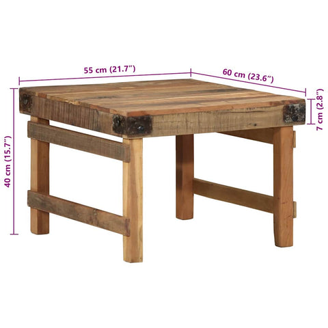 vidaXL Coffee Table Brown 60 x 55 x 40 cm Solid reclaimed wood