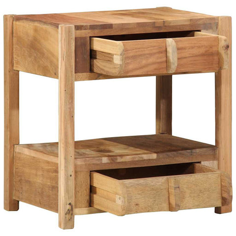 vidaXL Side Table with Drawer Brown 43 x 32 x 46 cm Solid Reclaim wood