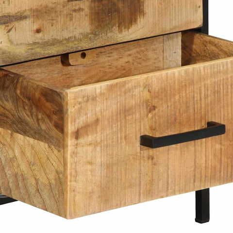 vidaXL Bedside Cabinet with Drawer Brown and black 40 x 35 x 50 cm