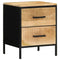 vidaXL Bedside Cabinet with Drawer Brown and black 40 x 35 x 50 cm