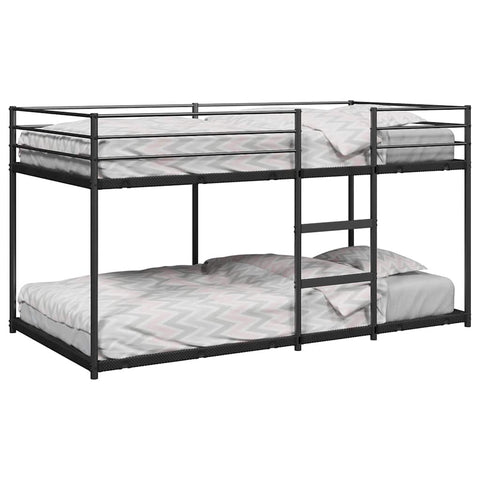 vidaXL Bunk Bed without Mattress Black 75x190 cm Steel