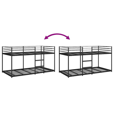 vidaXL Bunk Bed without Mattress Black 100x190 cm Steel
