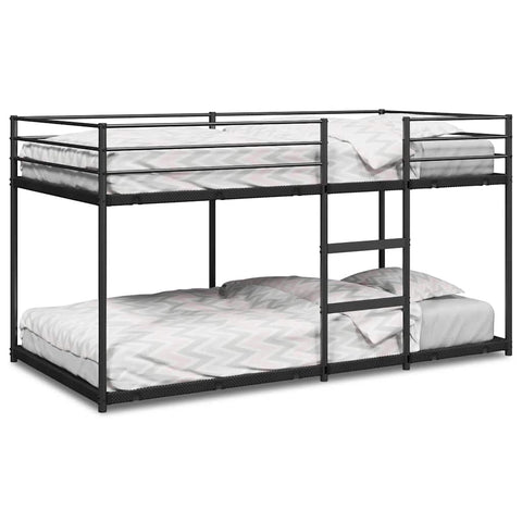 vidaXL Bunk Bed without Mattress Black 100x200 cm Steel