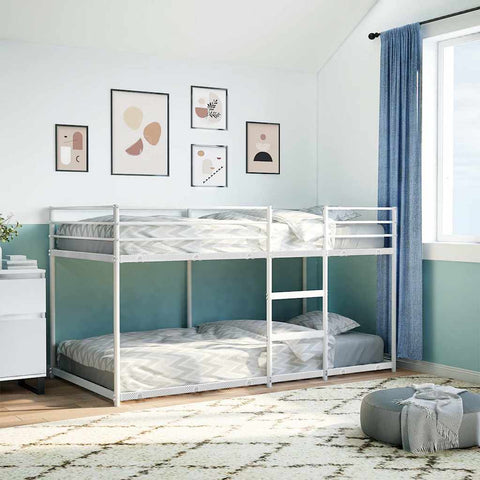 vidaXL Bunk Bed without Mattress White 100x190 cm Steel
