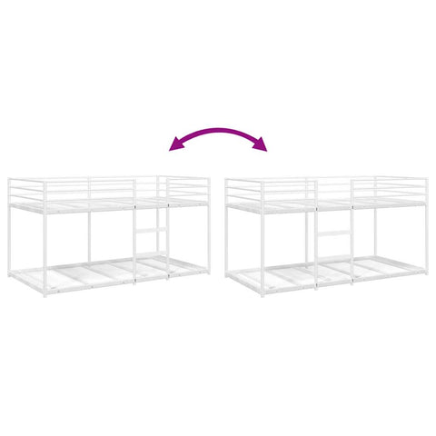 vidaXL Bunk Bed without Mattress White 100x200 cm Steel
