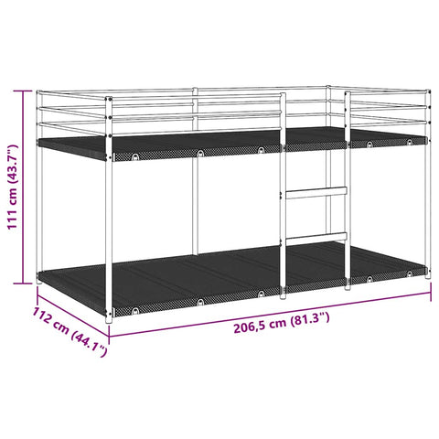 vidaXL Bunk Bed without Mattress White 107x203 cm Steel