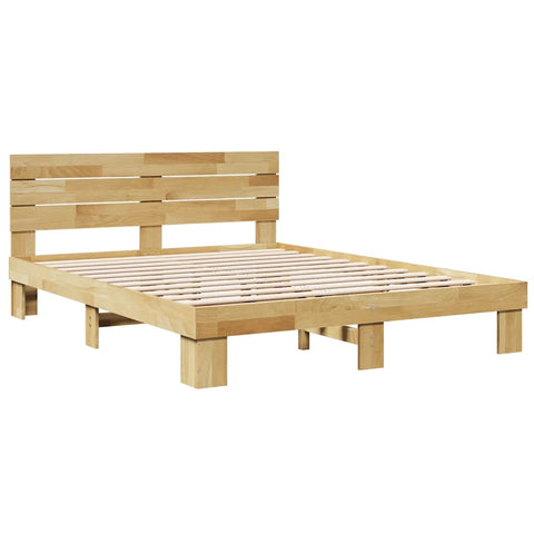 vidaXL Bed Frame with Headboard without Mattress 160x200 cm Solid Wood Oak