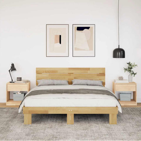 vidaXL Bed Frame with Headboard without Mattress 160x200 cm Solid Wood Oak