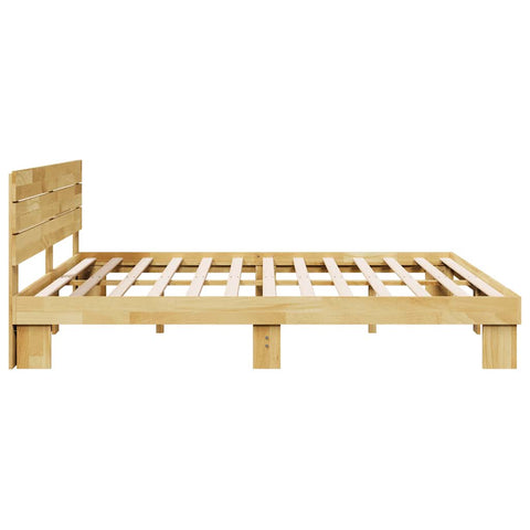 vidaXL Bed Frame with Headboard without Mattress 180x200 cm Solid Wood Oak