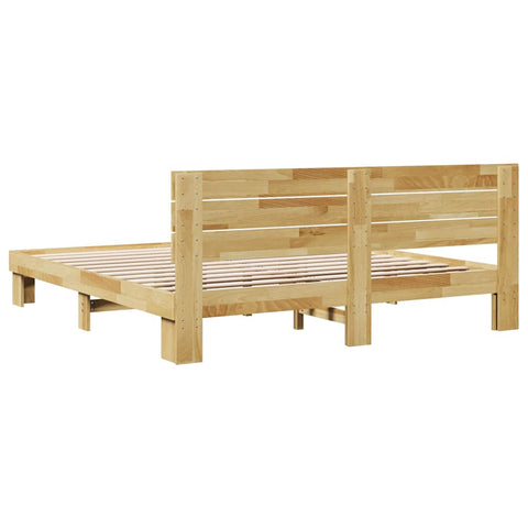 vidaXL Bed Frame with Headboard without Mattress 180x200 cm Solid Wood Oak