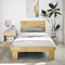 vidaXL Bed Frame with Headboard without Mattress 75x190 cm Solid Wood Oak