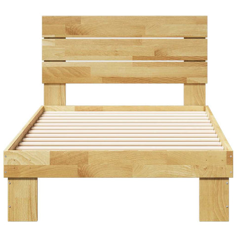 vidaXL Bed Frame with Headboard without Mattress 75x190 cm Solid Wood Oak