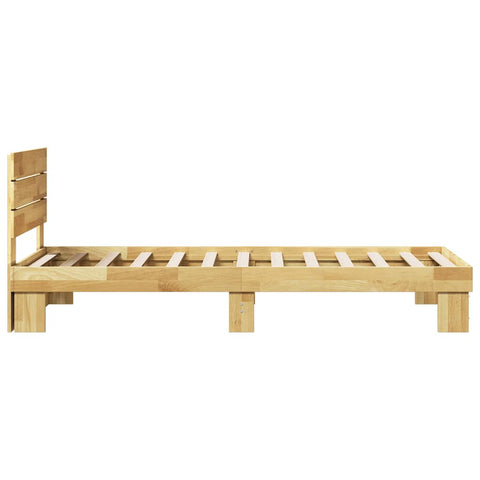vidaXL Bed Frame with Headboard without Mattress 75x190 cm Solid Wood Oak