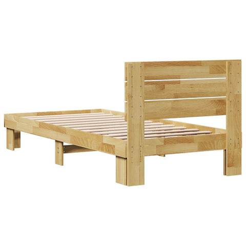 vidaXL Bed Frame with Headboard without Mattress 75x190 cm Solid Wood Oak