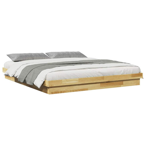 vidaXL Bed Frame without Mattress 200x200 cm Solid Wood Oak