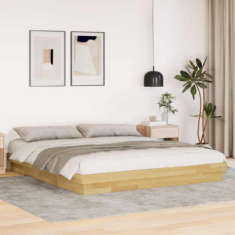 vidaXL Bed Frame without Mattress 200x200 cm Solid Wood Oak