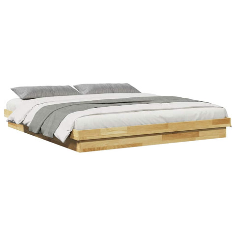 vidaXL Bed Frame without Mattress 180x200 cm Super King Solid Wood Oak
