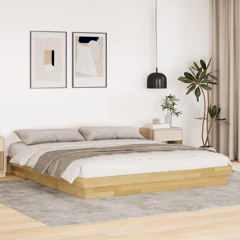 vidaXL Bed Frame without Mattress 180x200 cm Super King Solid Wood Oak