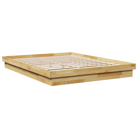 vidaXL Bed Frame without Mattress 150x200 cm King Size Solid Wood Oak