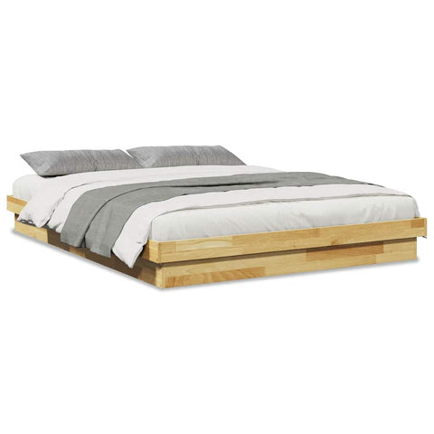 vidaXL Bed Frame without Mattress 140x200 cm Solid Wood Oak