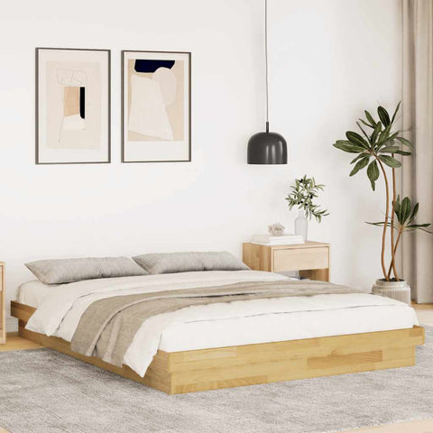 vidaXL Bed Frame without Mattress 140x200 cm Solid Wood Oak