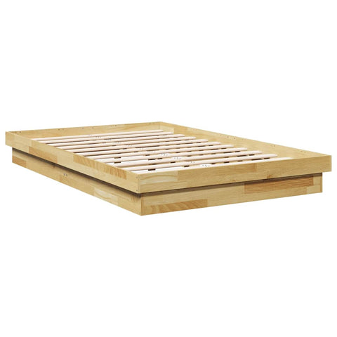 vidaXL Bed Frame without Mattress 120x190 cm Small Double Solid Wood Oak