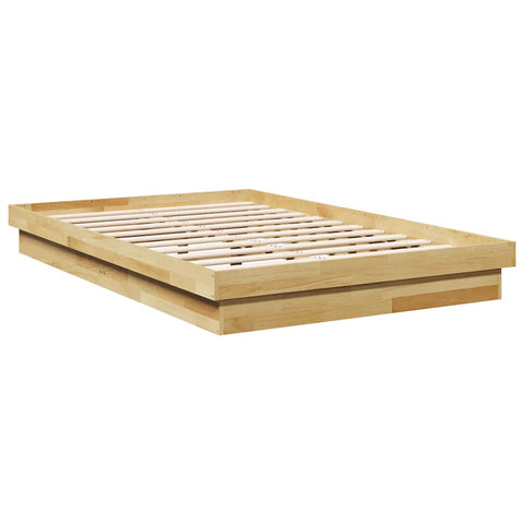 vidaXL Bed Frame without Mattress 120x190 cm Small Double Solid Wood Oak