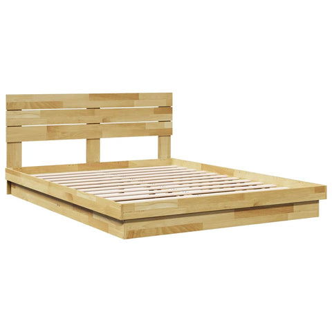 vidaXL Bed Frame with Headboard without Mattress 160x200 cm Solid Wood Oak