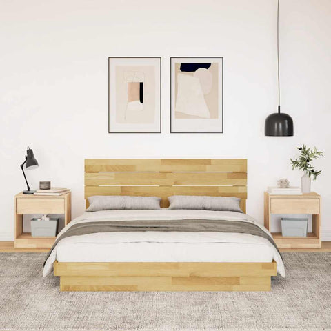 vidaXL Bed Frame with Headboard without Mattress 160x200 cm Solid Wood Oak